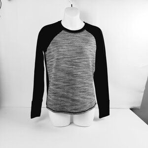 Athleta XS Black & Gray Raglan Top Women Cotton Spandex Lightweight Sweatshirt
